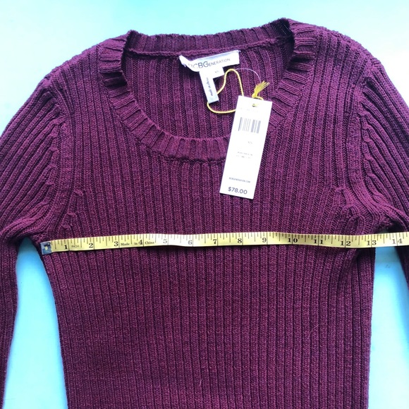 NEW BCBGeneration Sweater XS Merlot Wine BCBG NWT - Picture 8 of 11